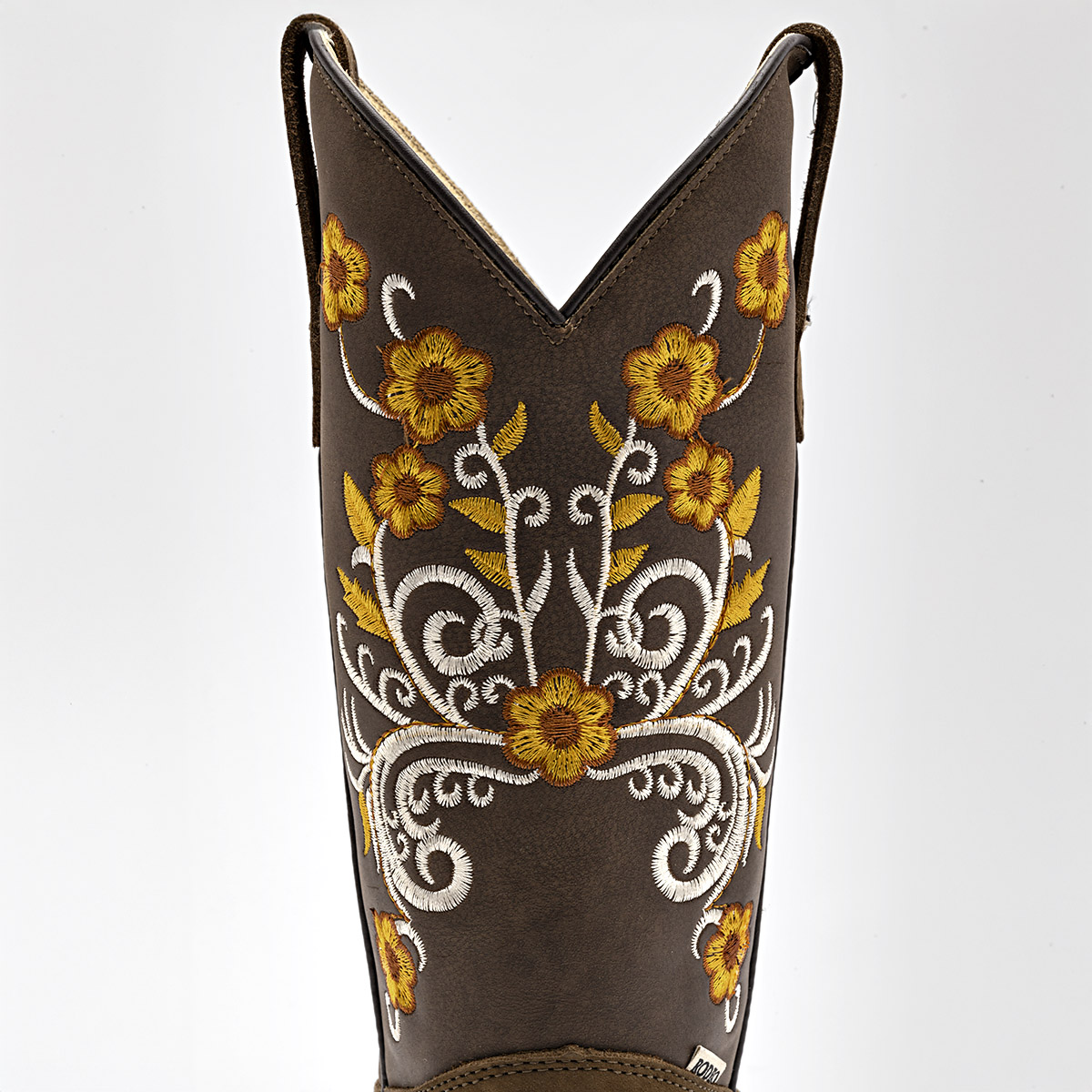 Arco Bota Vaquera Mujer En Piel Tacon Cuadrado  4cm Tubo 25cm Color Cafe E9