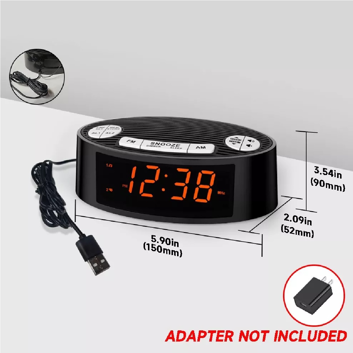 Radio Reloj Despertador Fm/am Digital Led Bocina