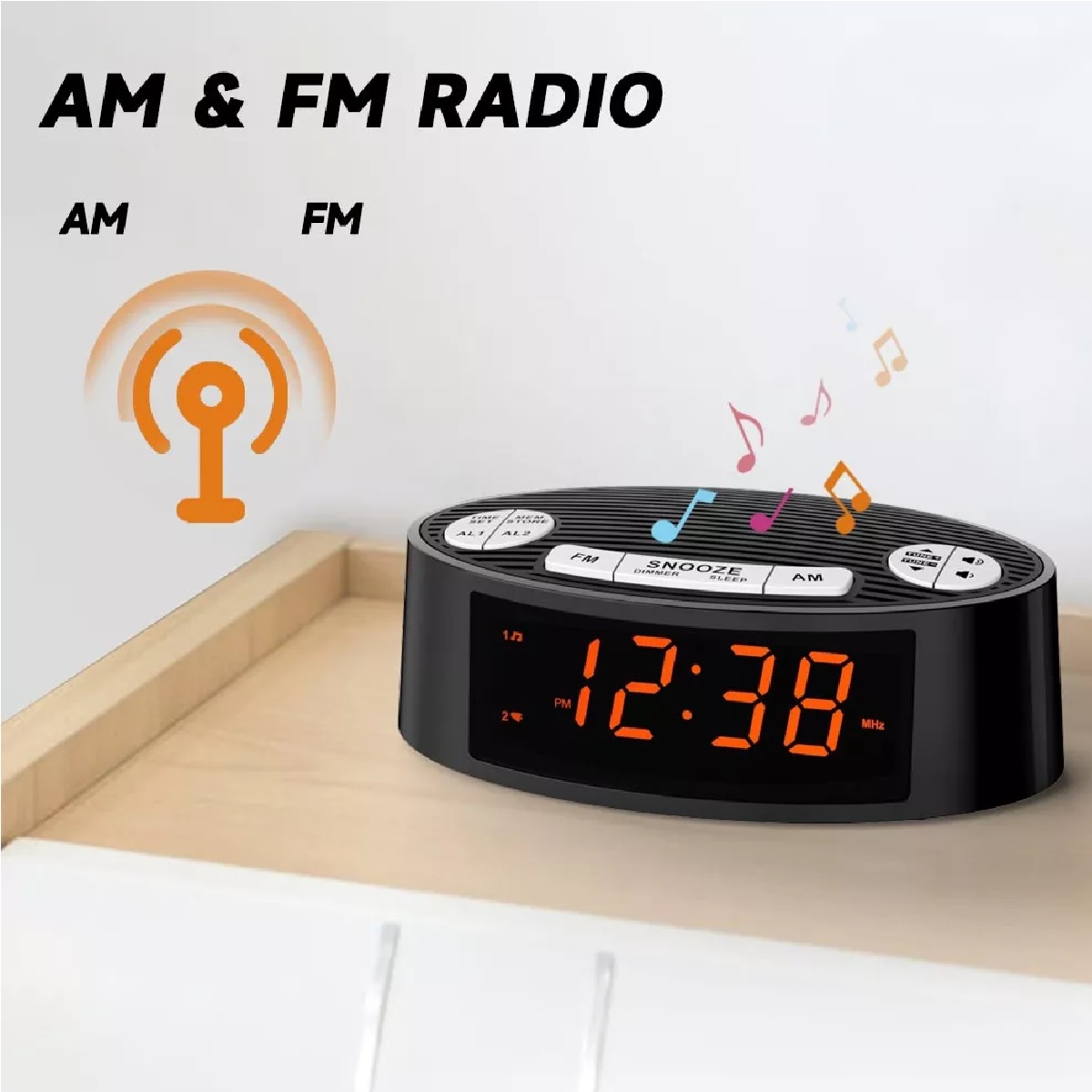 Radio Reloj Despertador Fm/am Digital Led Bocina