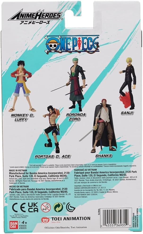 Shanks Anime Heroes One Piece Collectable Figura Articulada Bandai