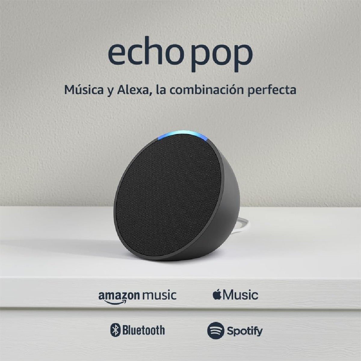 Bocina Echo Pop Amazon con asistente Alexa multi-room Negro