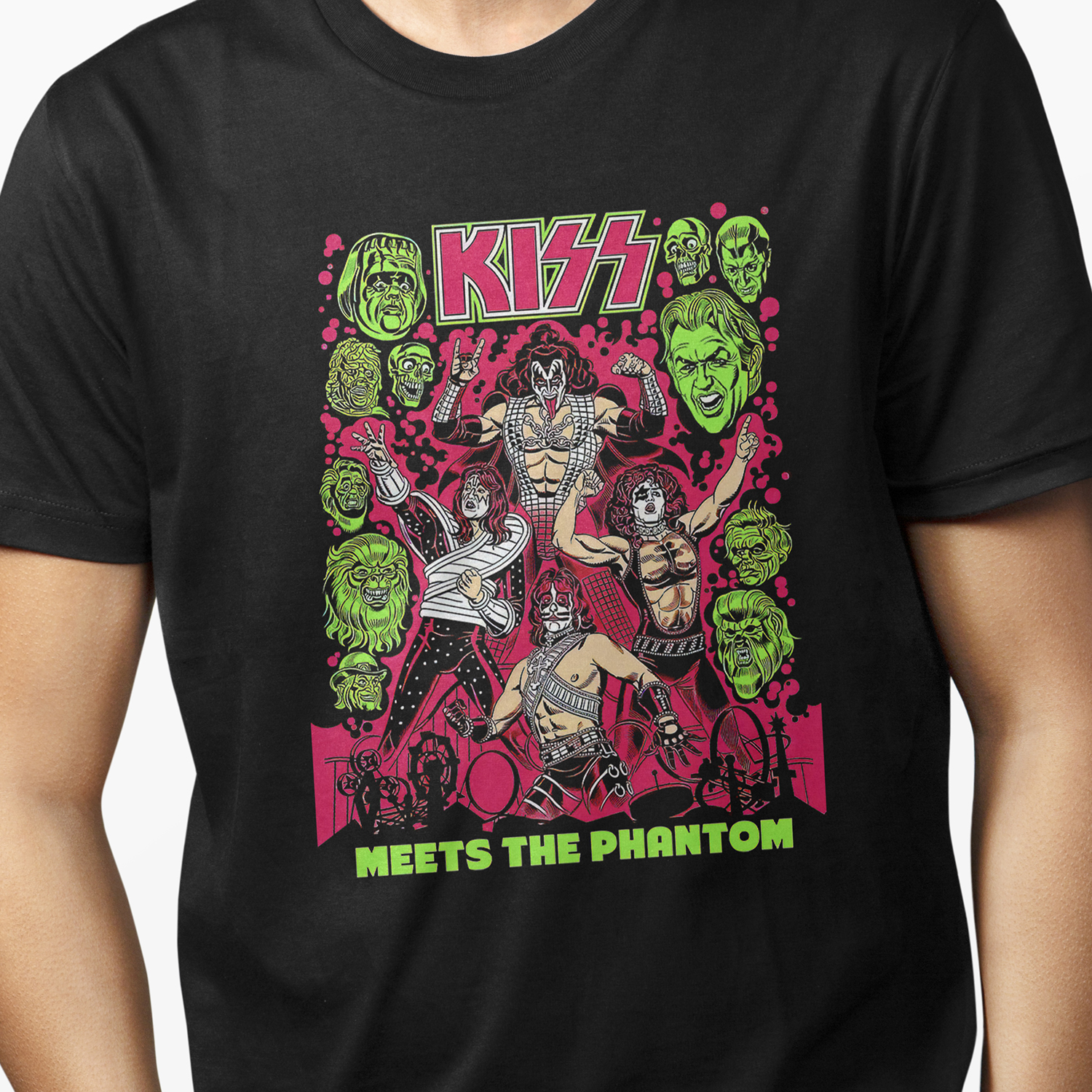 Playera para hombre Kiss Meets the Phantom Retro XOLO