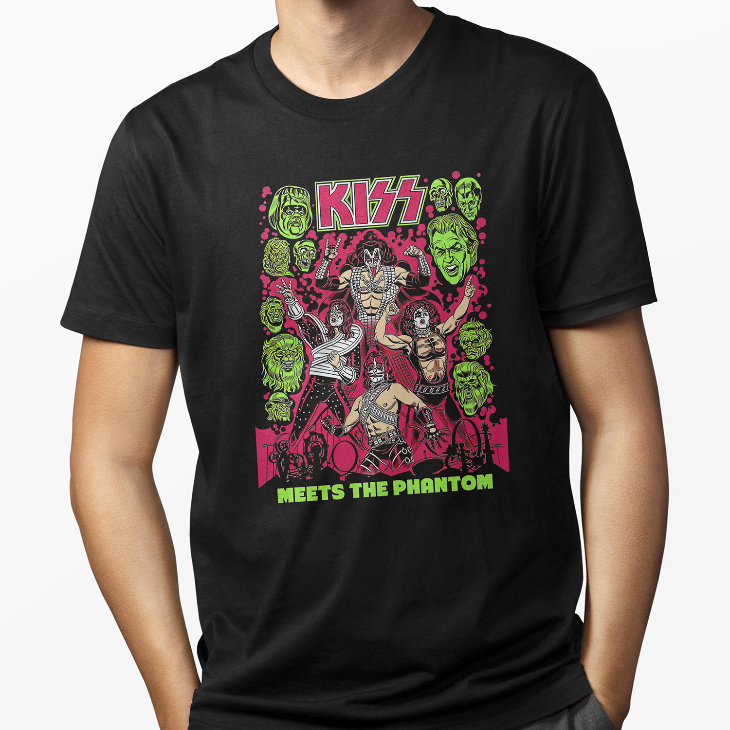 Playera para hombre Kiss Meets the Phantom Retro XOLO