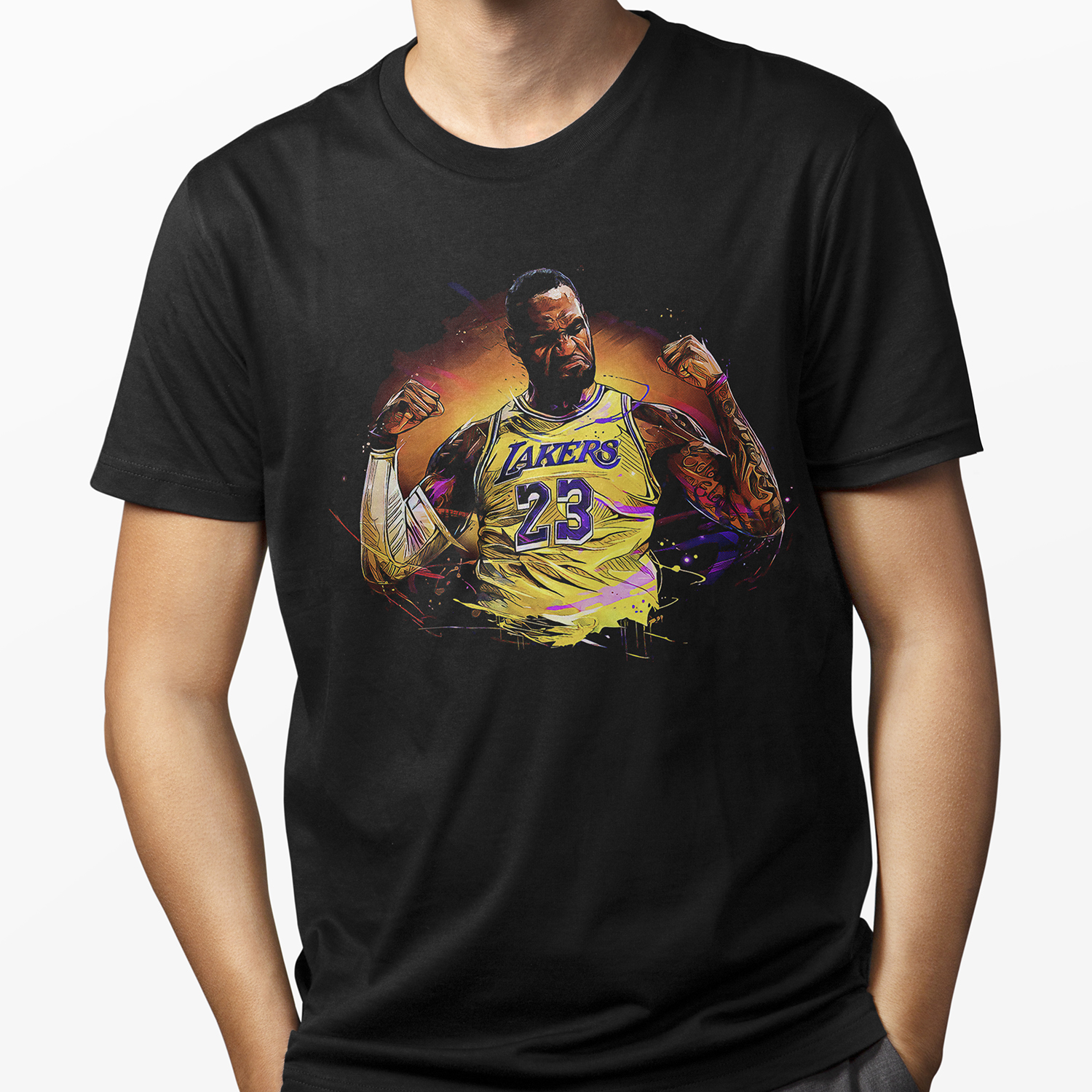 Playera para hombre LeBron James Lakers Poder XOLO