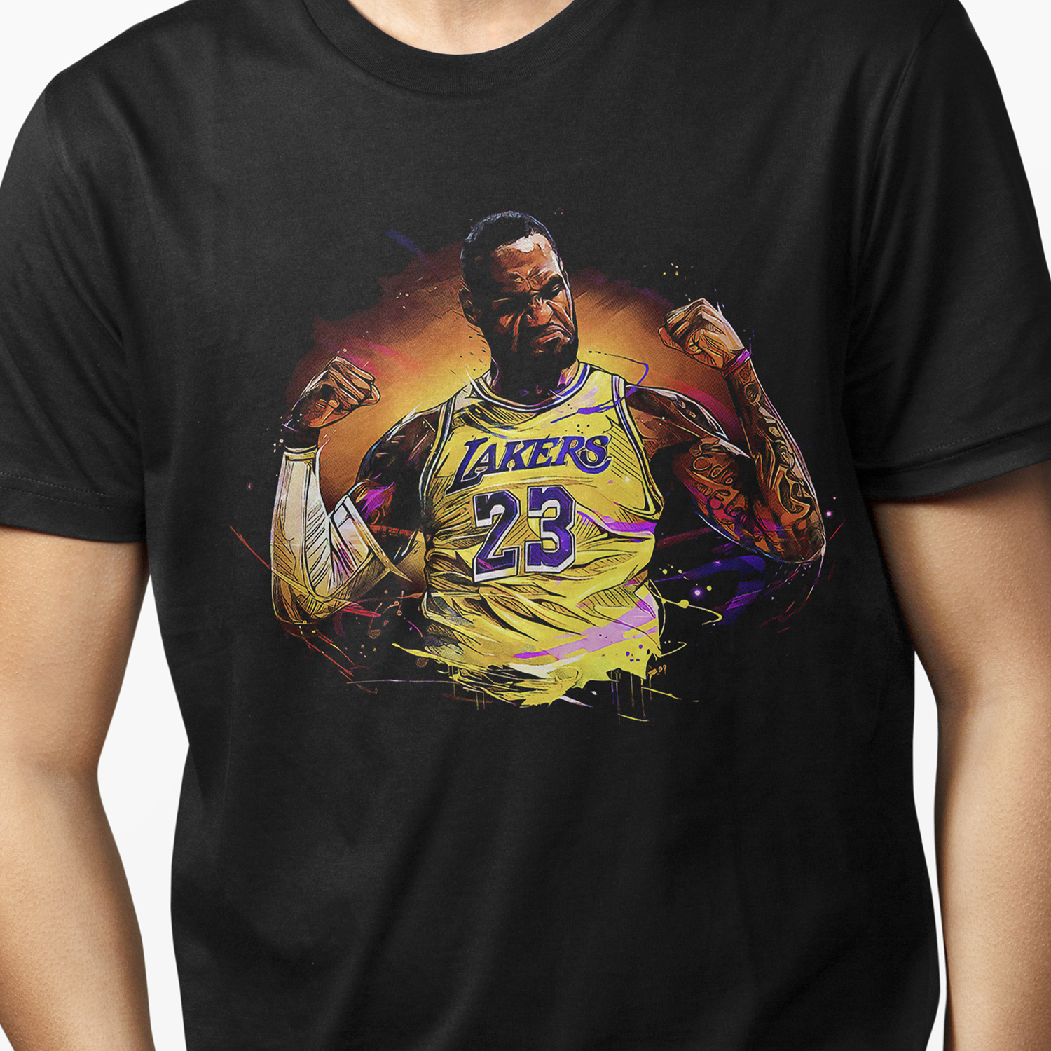 Playera para hombre LeBron James Lakers Poder XOLO