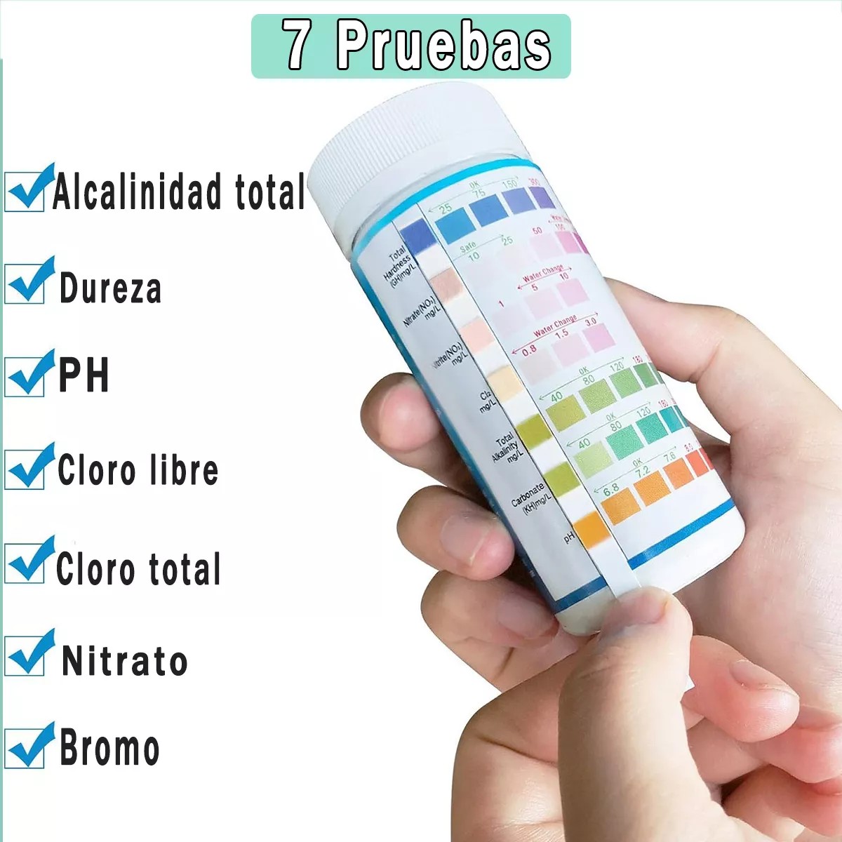 Prueba Rápida Para Acuario 7 En 1,kh, Ph, No2, No3,gh Y Cl