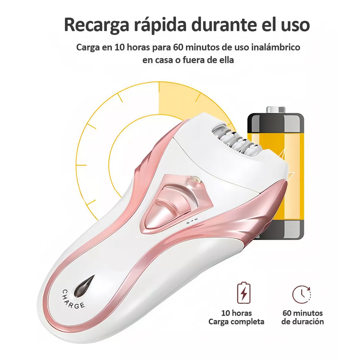 Rasuradora inalámbrica blanco y rosa 110V/220V