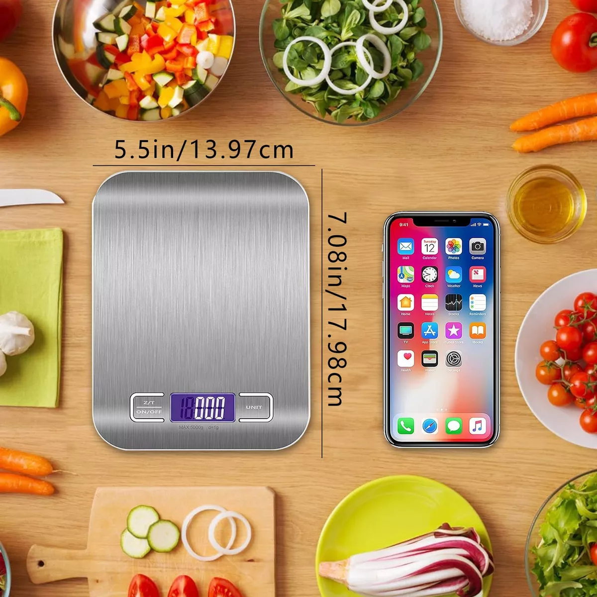 Báscula De Cocina Digital Recargable Por Usb 5kg