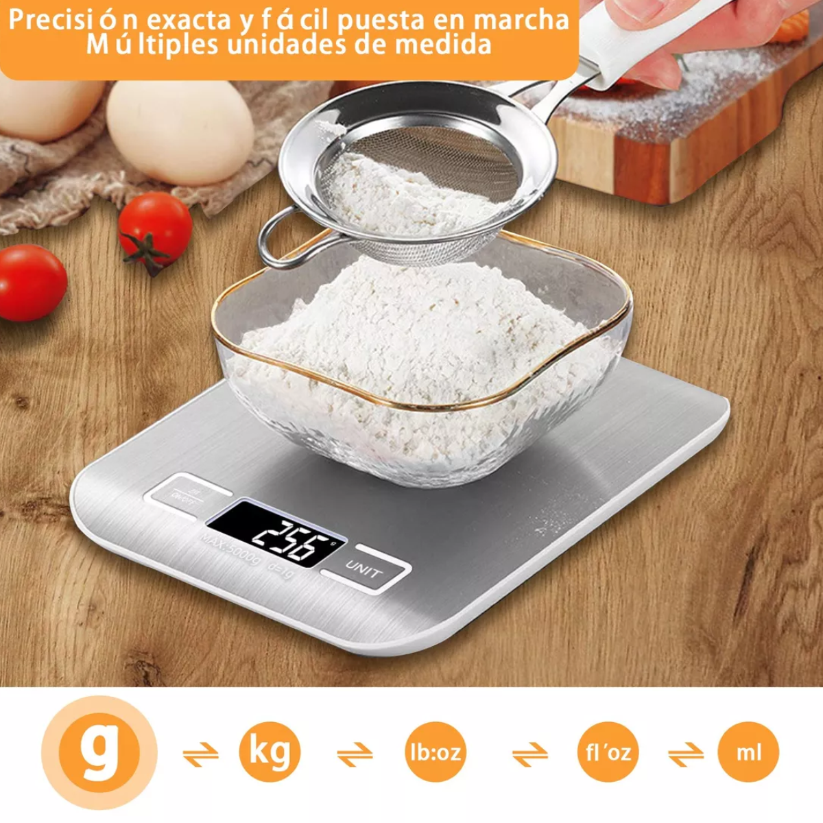 Báscula De Cocina Digital Recargable Por Usb 5kg