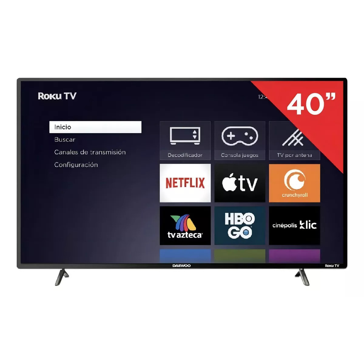 SmartTV Pantalla 40" DAEWOO HD streaming ROKU TV LED HDMI
