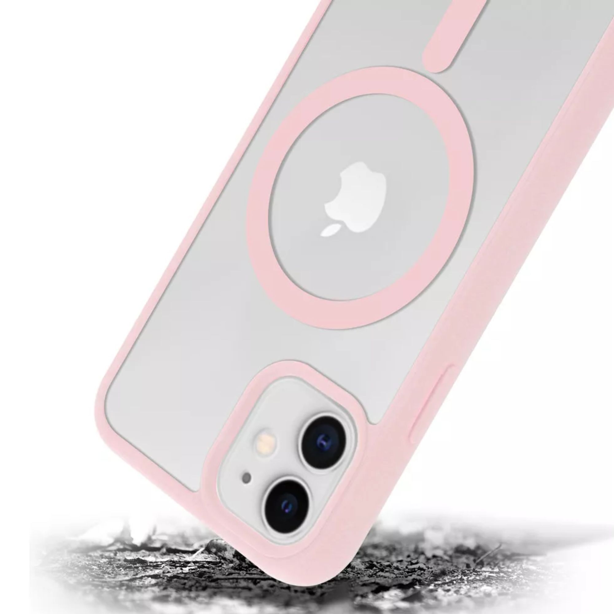 Funda Para iPhone Magsafe Uso Rudo + Cargador Inalámbrico Iphone 11 Color Rosa