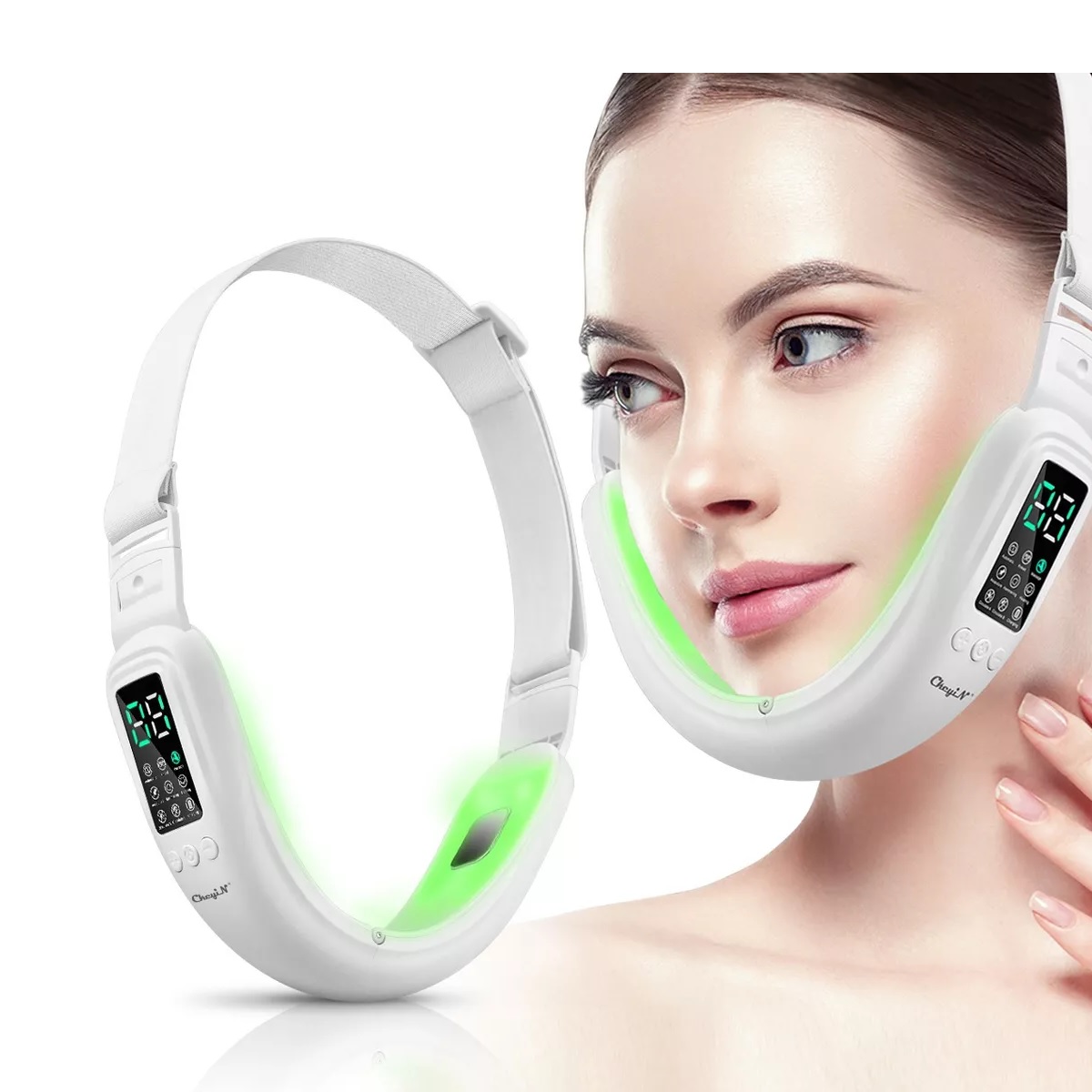 Reductora De Papada Ems Masajeador Facial Led Anti Arrugas