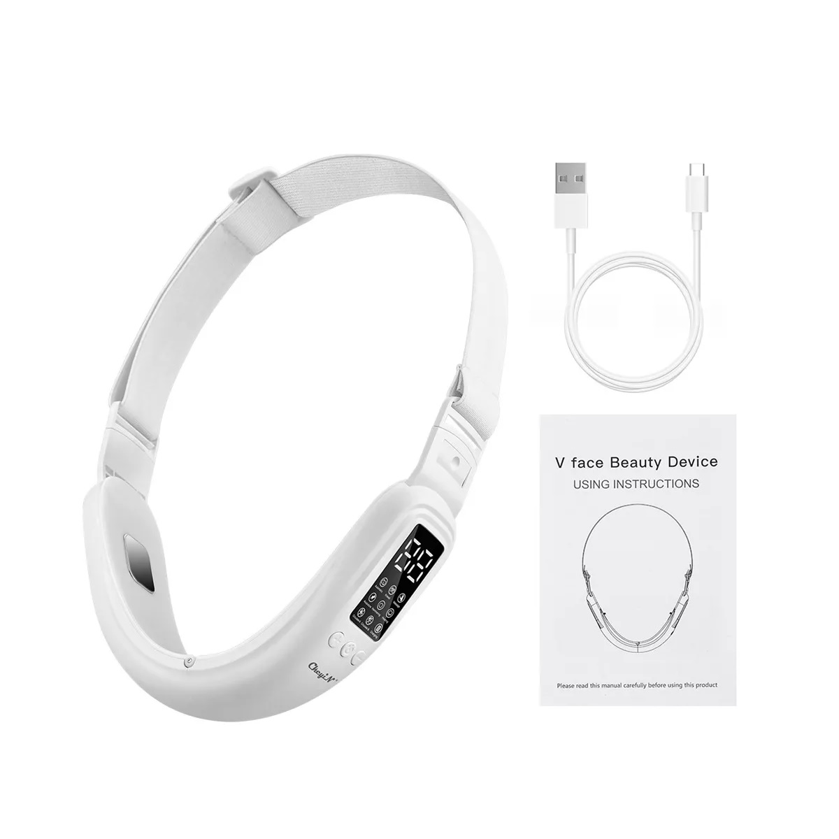 Reductora De Papada Ems Masajeador Facial Led Anti Arrugas