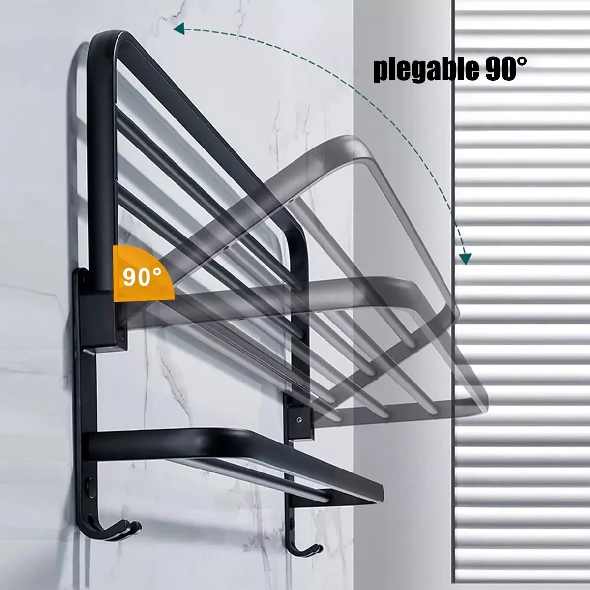 Toallero Soporte De Toallas Estante Para Baño De Pared 60cm