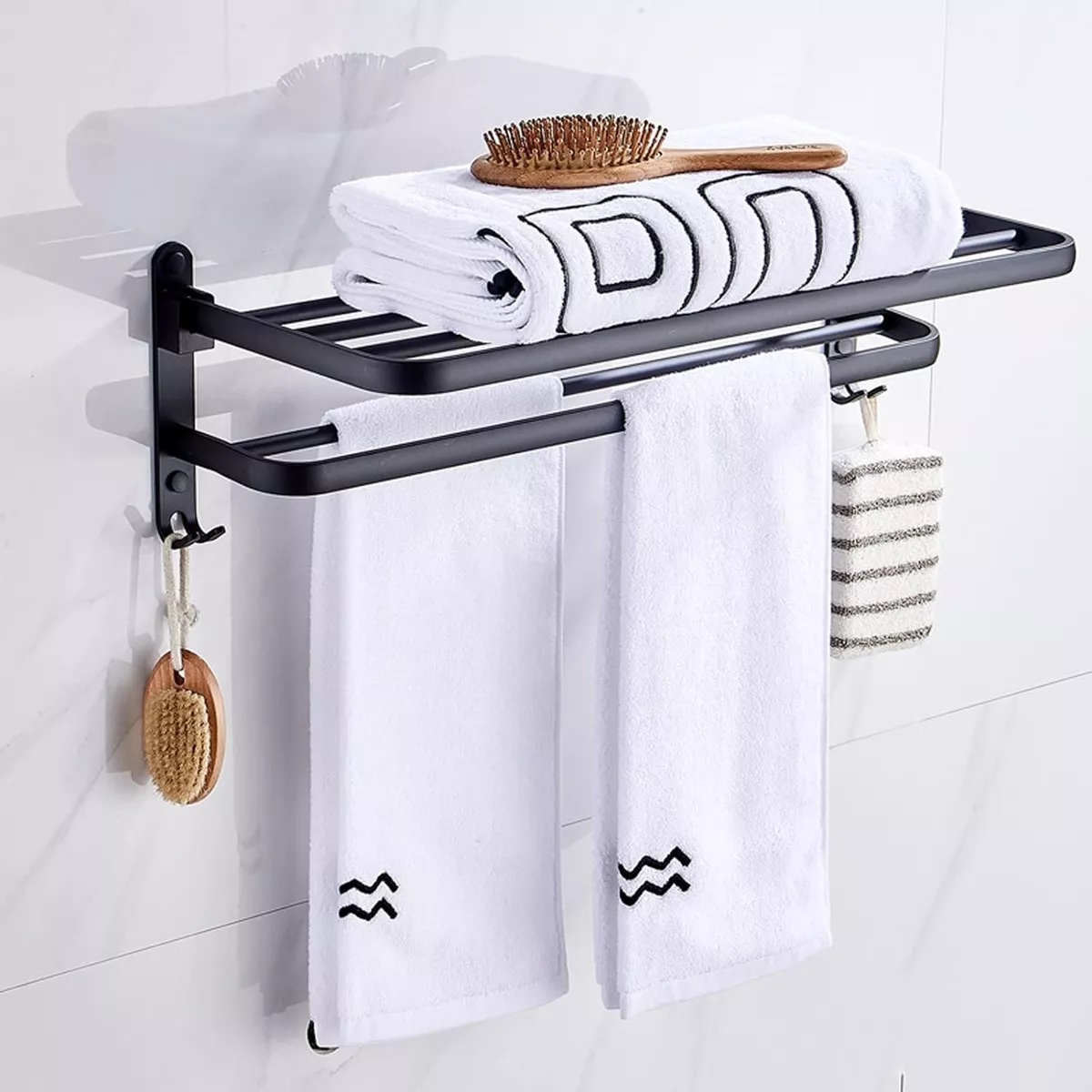 Toallero Soporte De Toallas Estante Para Baño De Pared 60cm