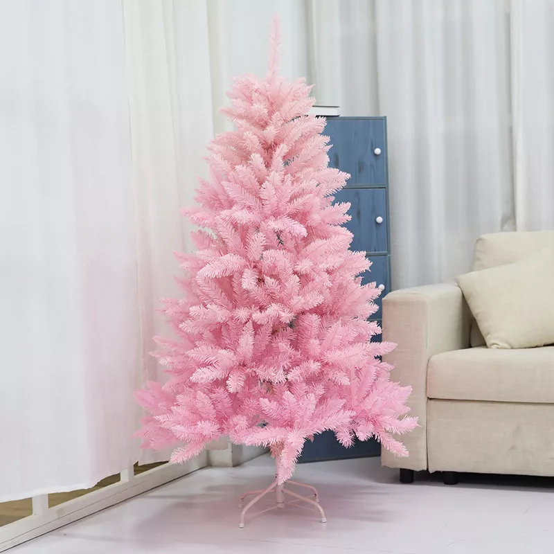 Árbol de Navidad Pino de Navidad Artificial Color Rosa Denso Frondoso 1.80 m y 650 Ramas