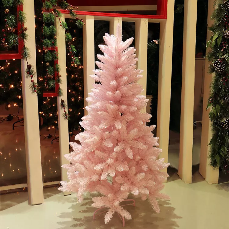 Árbol de Navidad Pino de Navidad Artificial Color Rosa Denso Frondoso 1.80 m y 650 Ramas