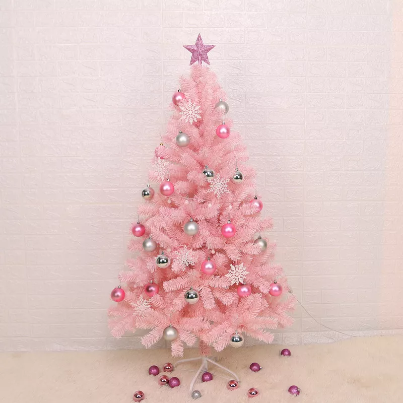 Árbol de Navidad Pino de Navidad Artificial Color Rosa Denso Frondoso 1.80 m y 650 Ramas