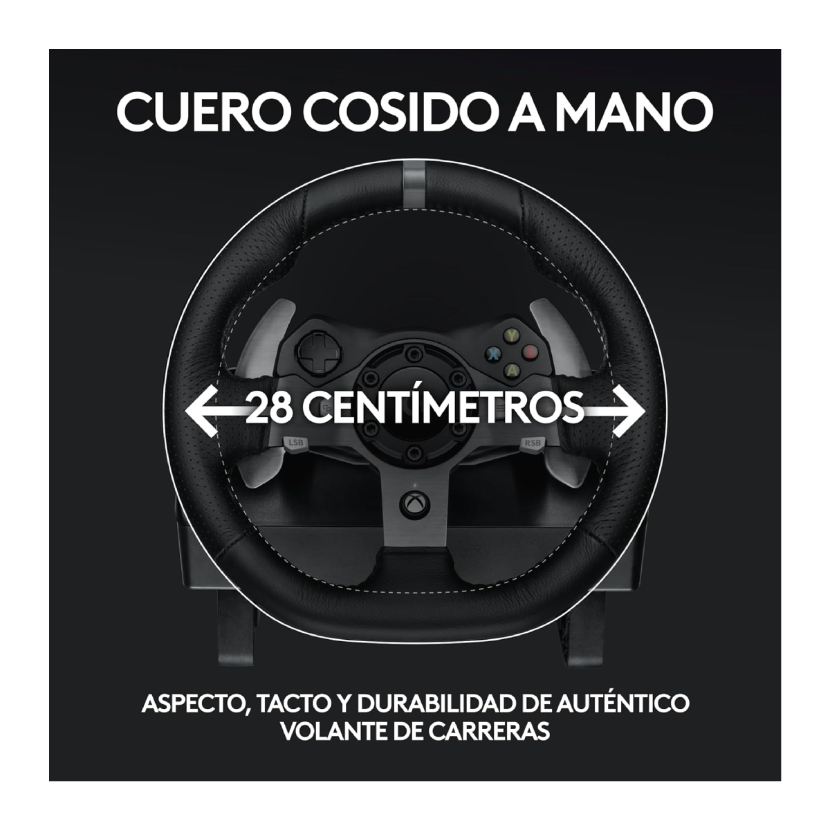 Logitech G920 Driving Force Volante de Carreras y Pedales Ajustables para Xbox Series X|S, Xbox One, PC, Color Negro