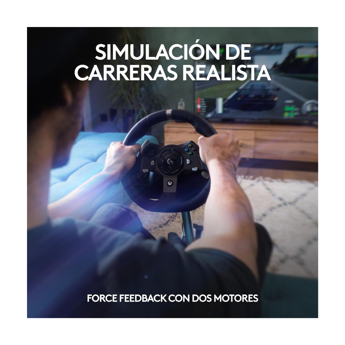 Logitech G920 Driving Force Volante de Carreras y Pedales Ajustables para Xbox Series X|S, Xbox One, PC, Color Negro