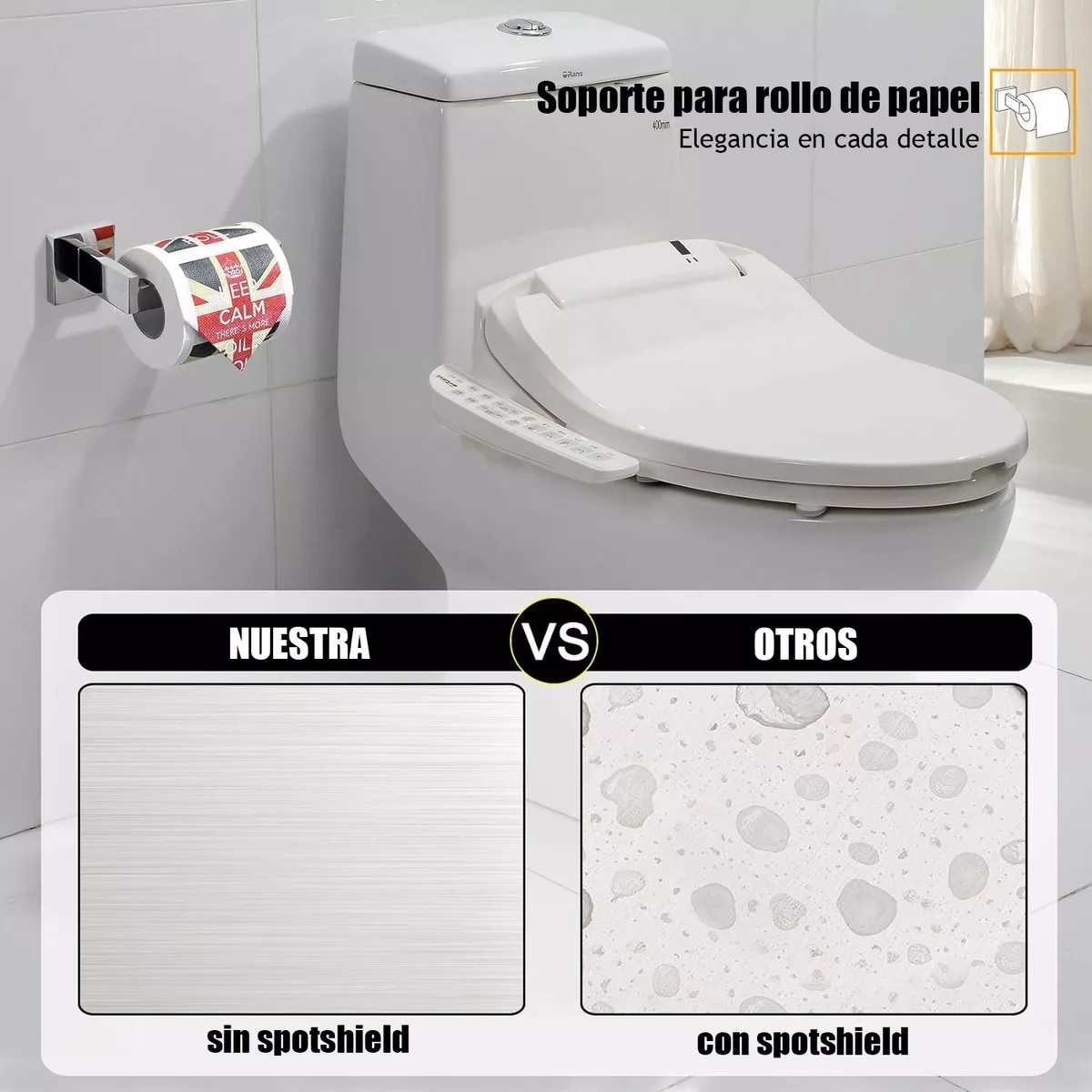 Set De 5 Toallero Cuadrado Juego De Accesorios De Baño Cromo