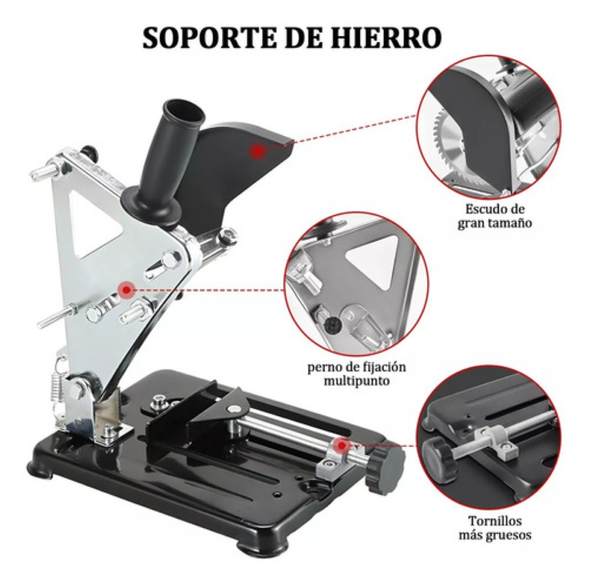 Soporte Para Esmeril Angular Ajustable Base De La Herramient negro