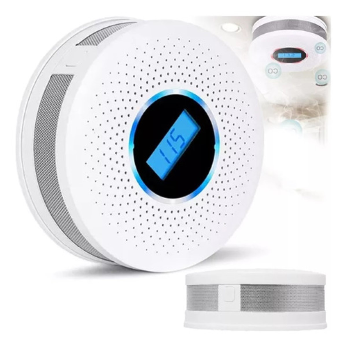 Detector De Gas/humo Co Alarma De Monóxido De Carbono blanco