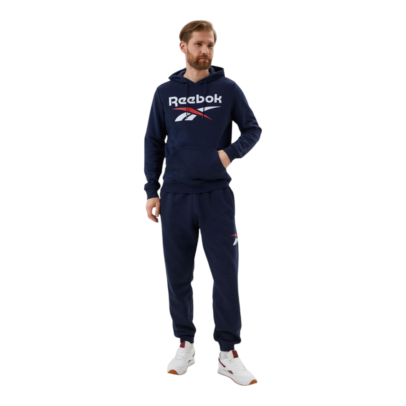 SUDADERA REEBOK HOMBRE AZUL REEBOK IDENTITY BIG LOGO FLEECE HOODIE