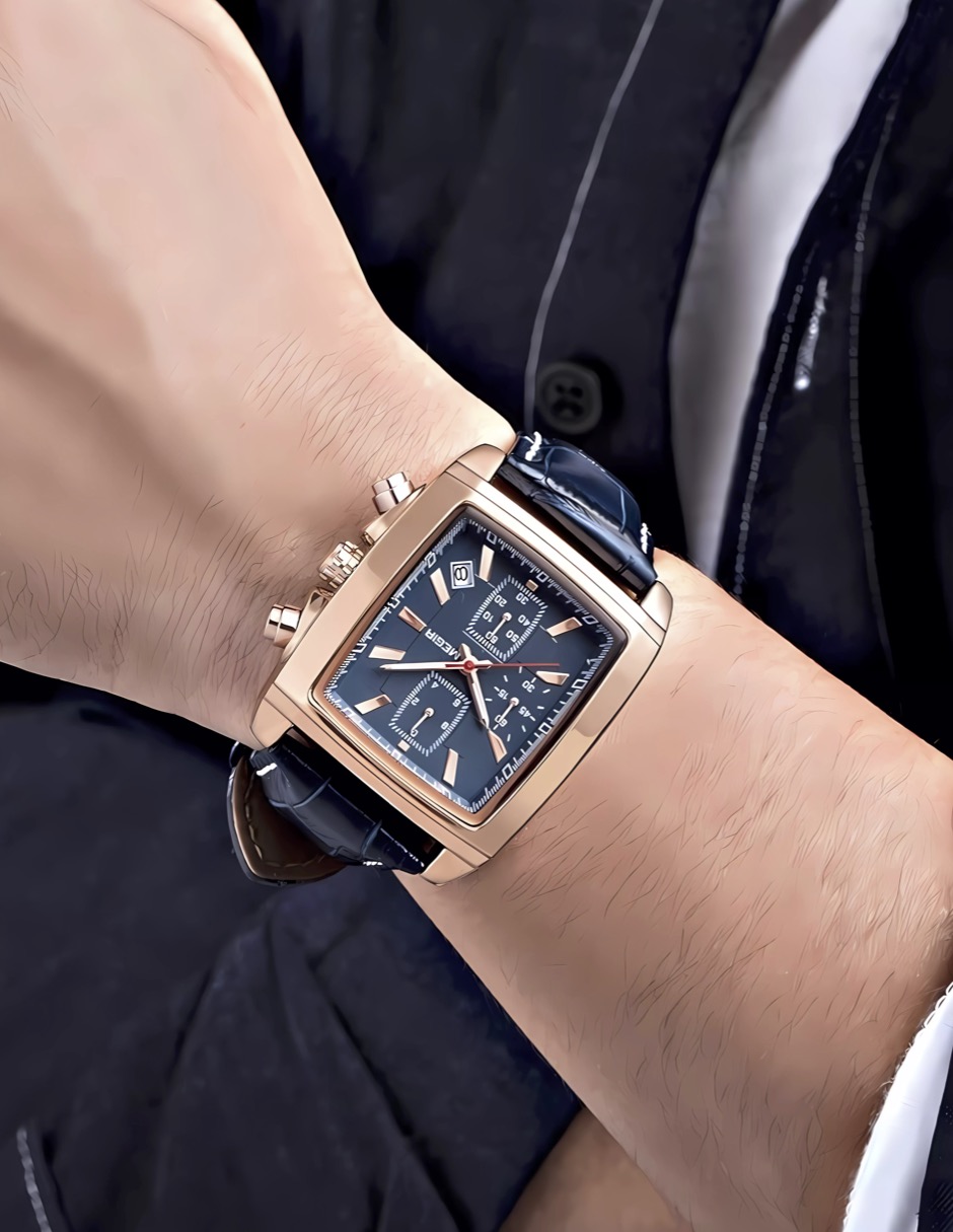 Reloj Megir para hombre Cuadrado Metálico