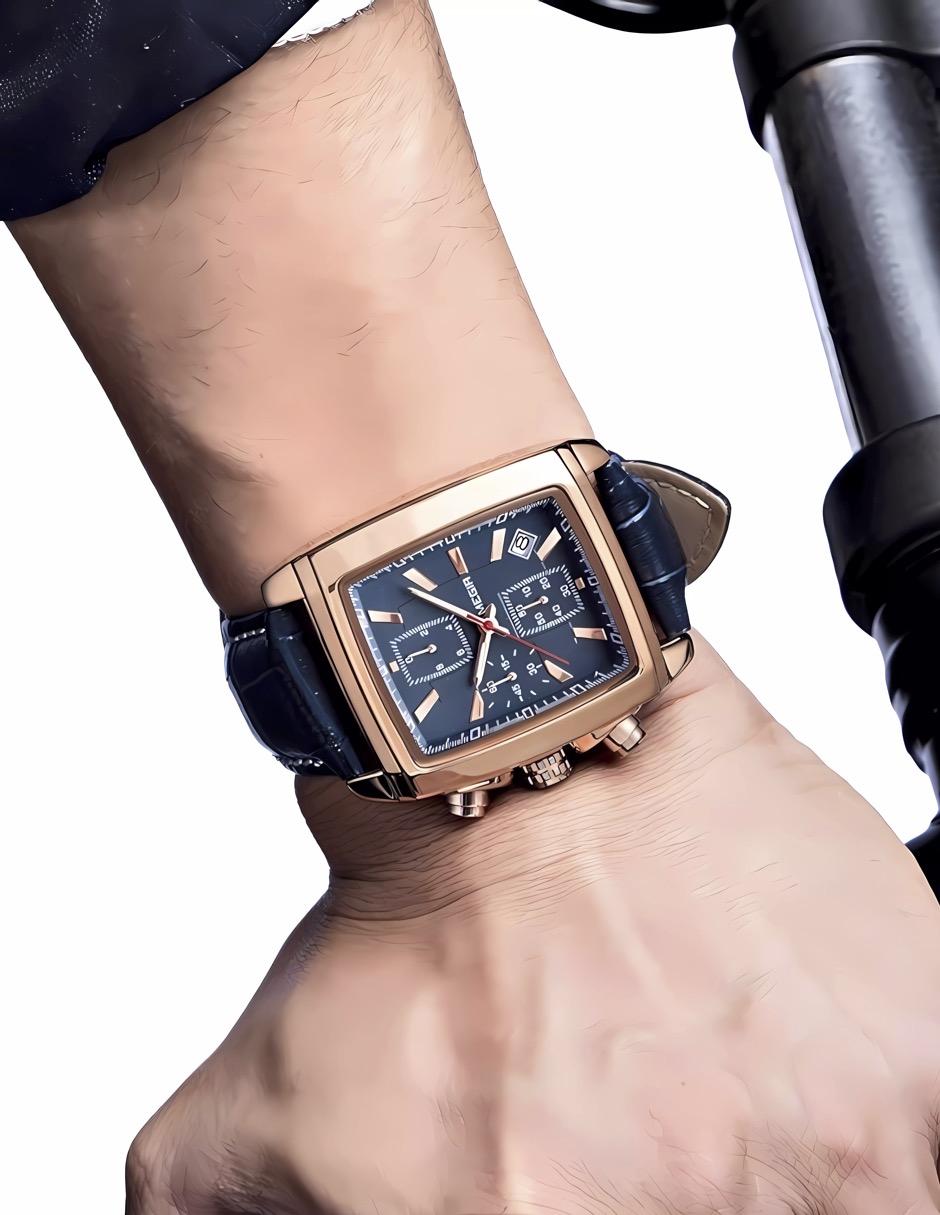 Reloj Megir para hombre Cuadrado Metálico