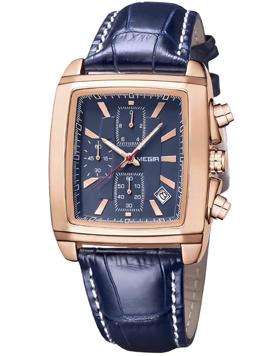Reloj Megir para hombre Cuadrado Metálico