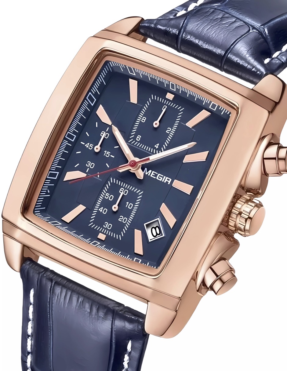 Reloj Megir para hombre Cuadrado Metálico