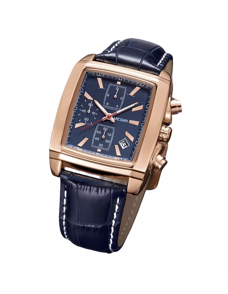 Reloj Megir para hombre Cuadrado Metálico