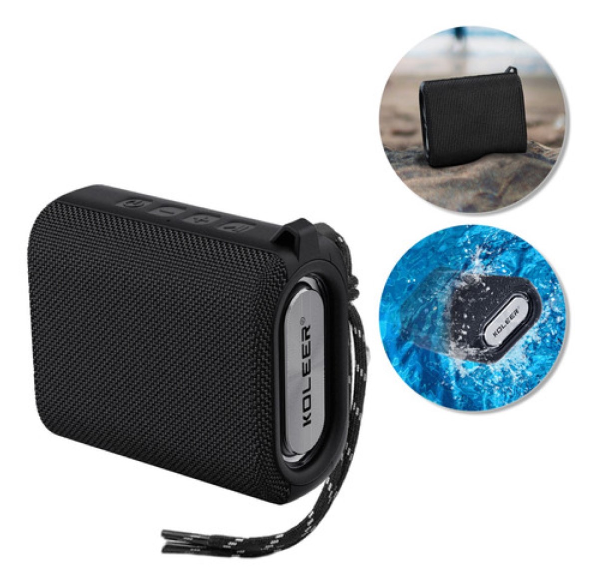 Bocina Bluetooth Impermeable Subwoofer Inalámbrica Portátil negro