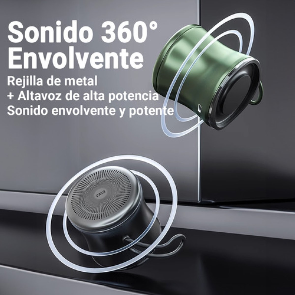 Bocina Bluetooth Mini Inalámbrica Portátil Impermeable plata