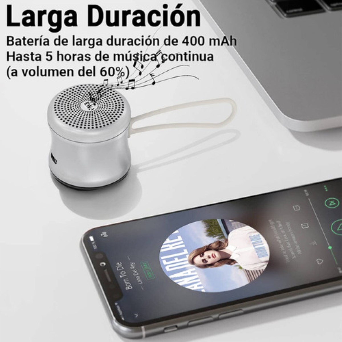 Bocina Bluetooth Mini Inalámbrica Portátil Impermeable plata