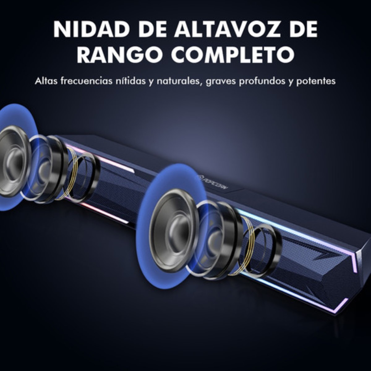 Bocinas Para Pc Laptop Computadora Gamer Rgb Con Micrófono negro