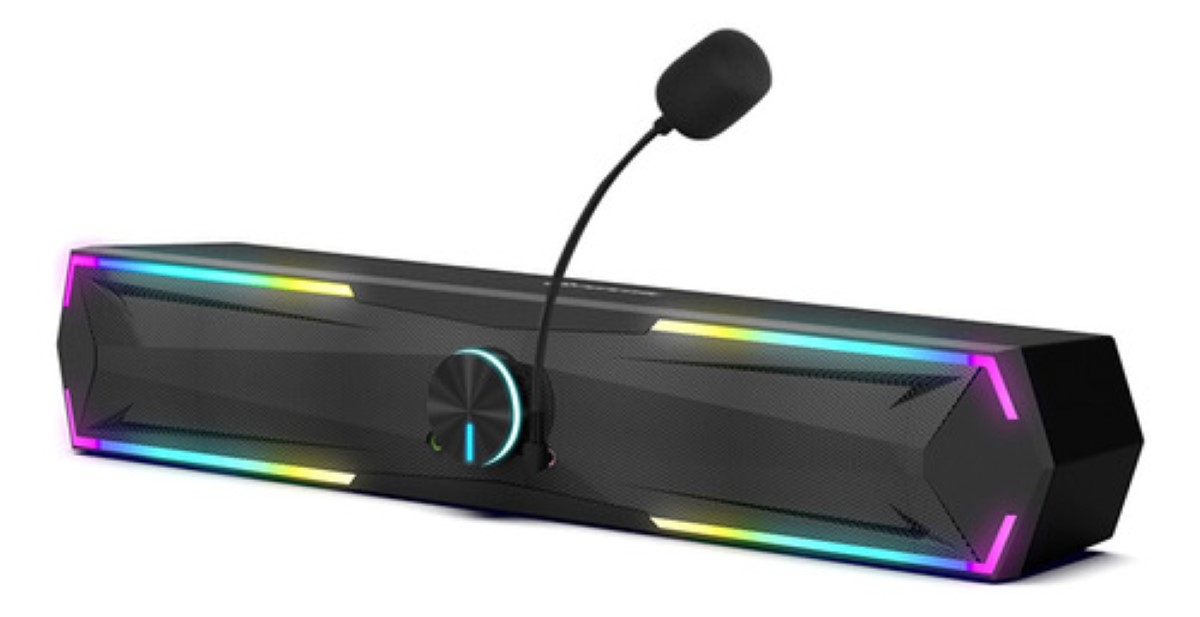 Bocinas Para Pc Laptop Computadora Gamer Rgb Con Micrófono negro