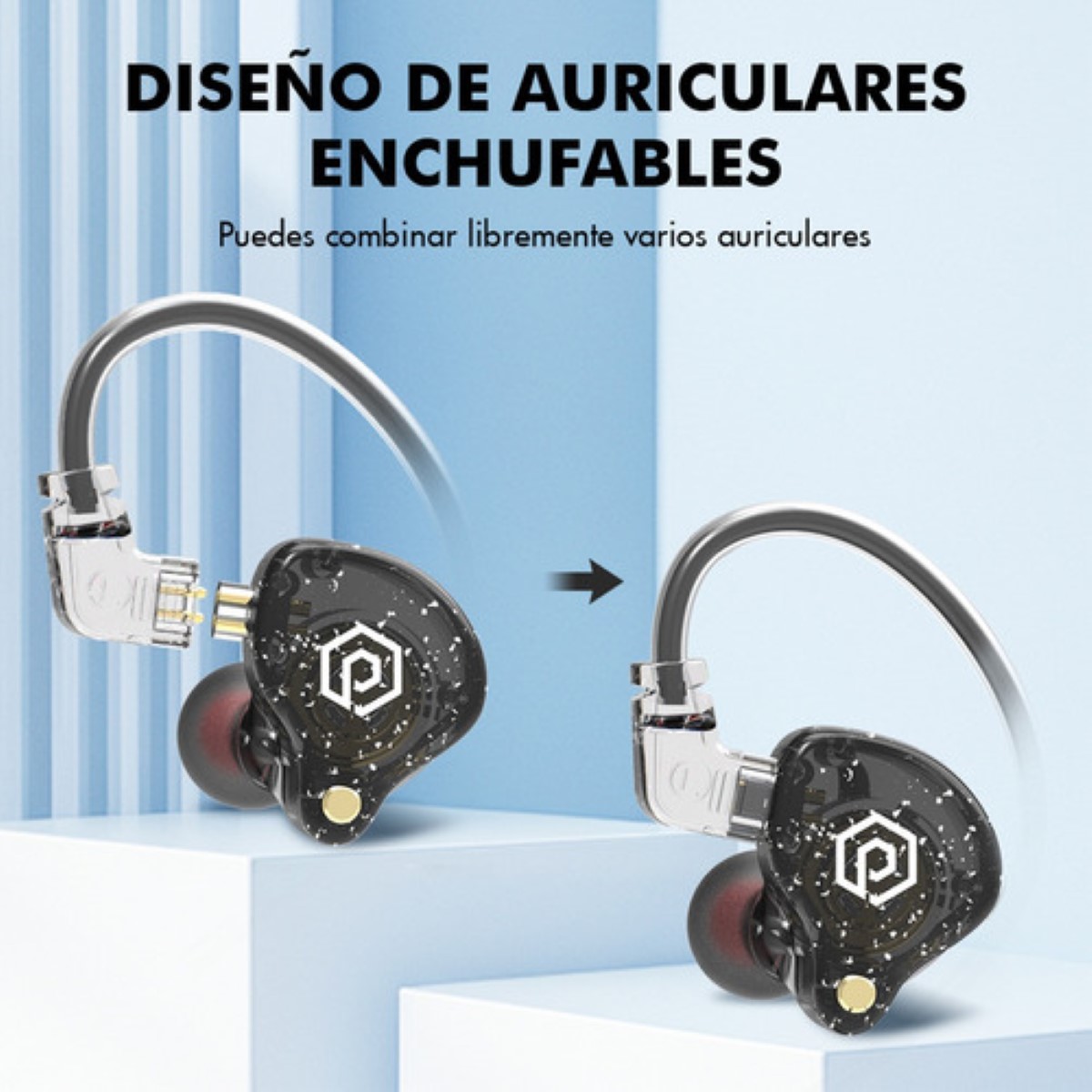 Audífonos Bluetooth Inalambrico Extraíble  violeta