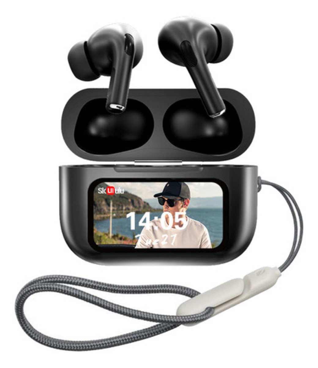 Smart Pantalla Audífonos Bluetooth 5.4 Anc Auriculares App negro