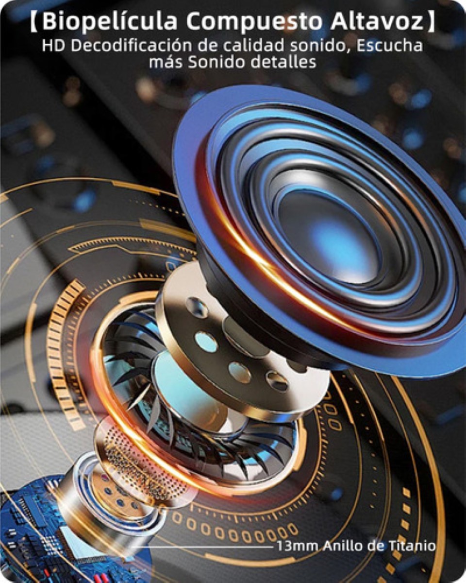 Smart Pantalla Audífonos Bluetooth 5.4 Anc Auriculares App negro