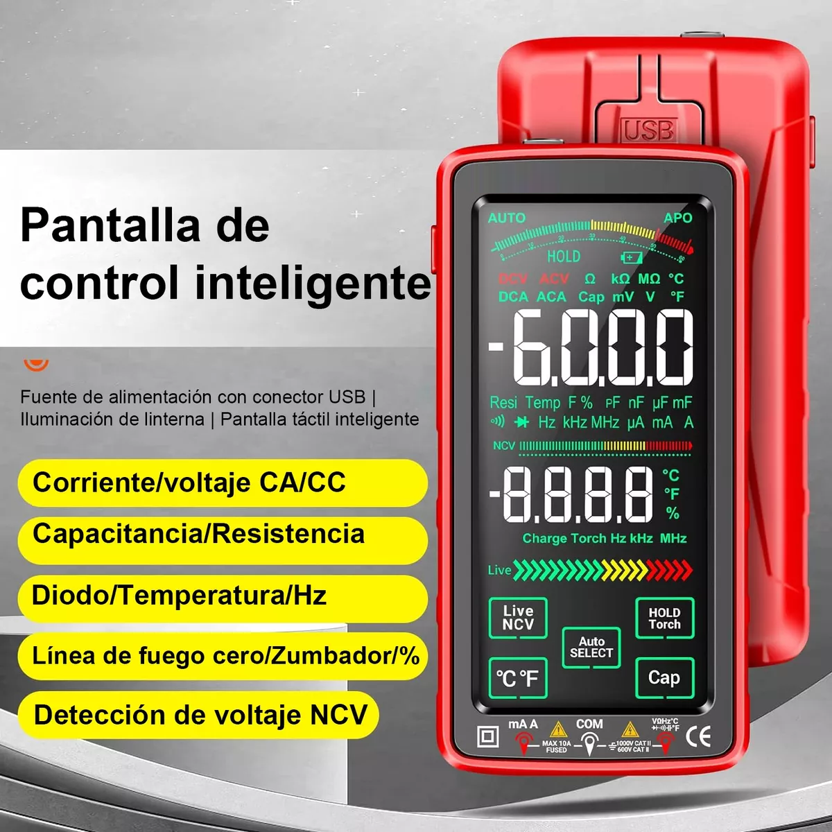 Multímetro Digital Profesional Rango 6000 Cuentas Aneng 683