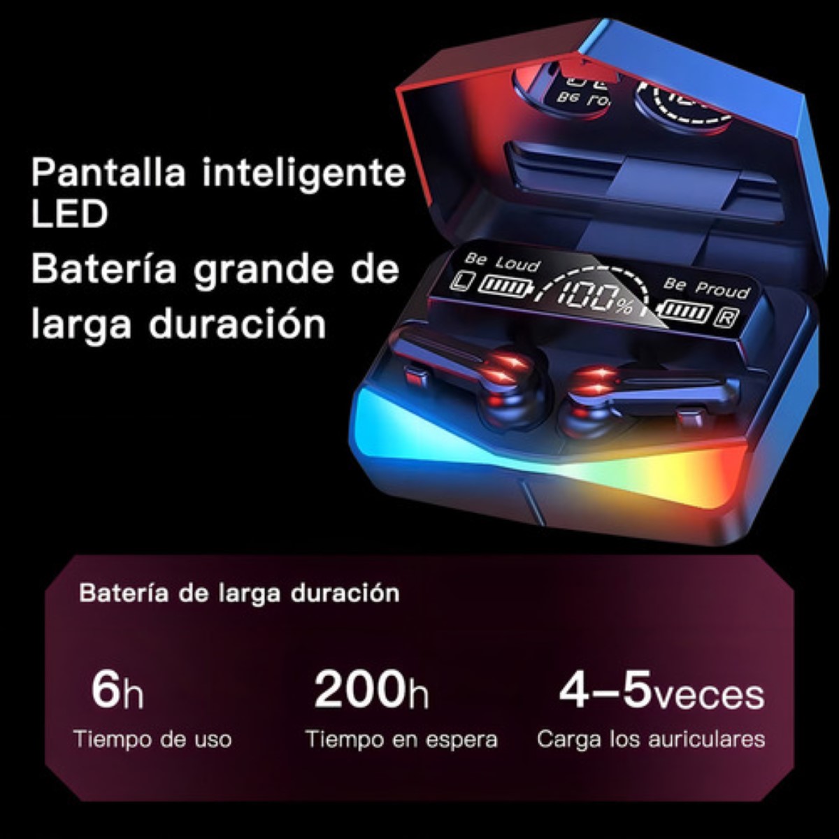 Audífonos Inalámbricos M28 Tws Bluetooth 5.1 Reducción Ruido Color Negro