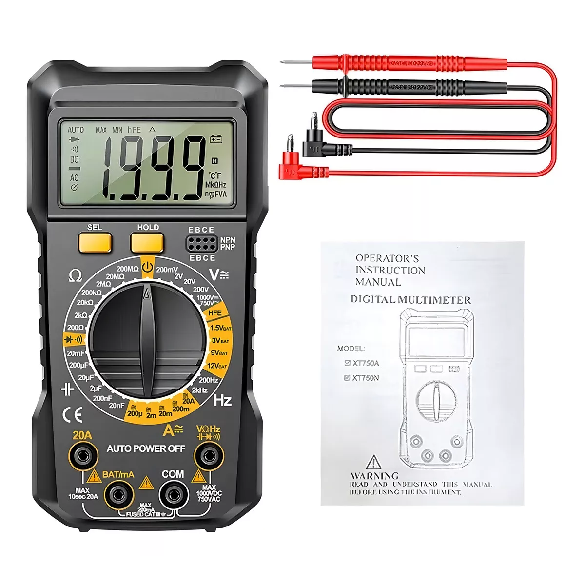 Multímetro digital profesional Sz304 Capacímetro