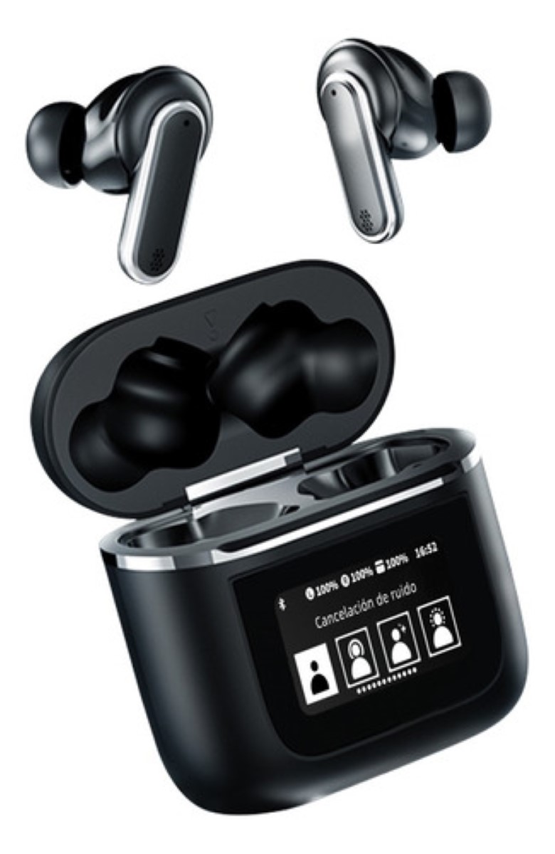 Audífonos Smart Pantalla Anc Bluetooth Tws Auriculares negro