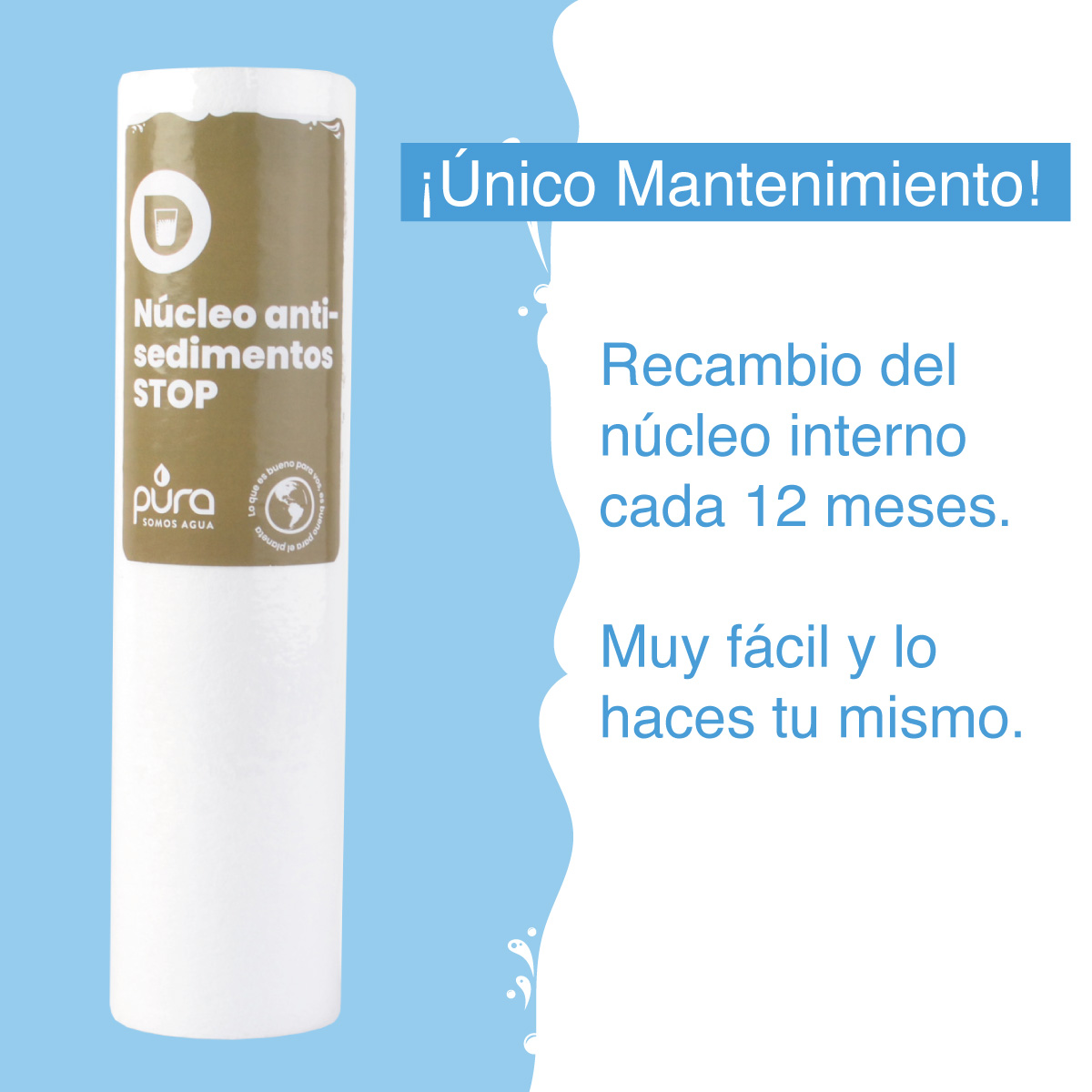 Filtro De Agua Anti Sedimento PURA Elimina Particulas Tinaco