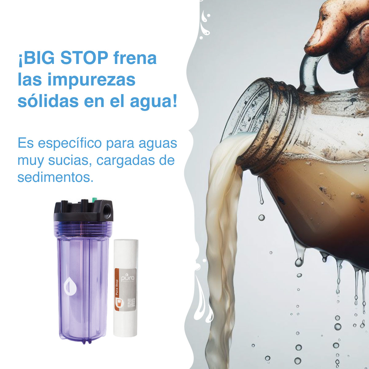 Filtro De Agua Anti Sedimento PURA Elimina Particulas Tinaco