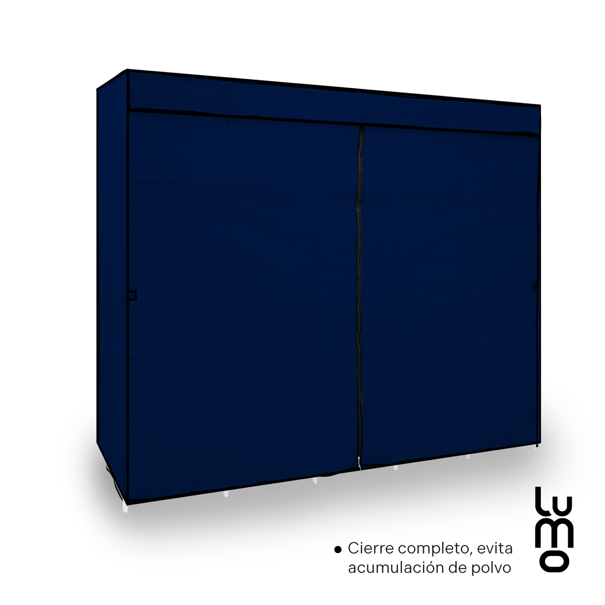 165cm Closet Grande Ropero armario reforzado Portatil Azul