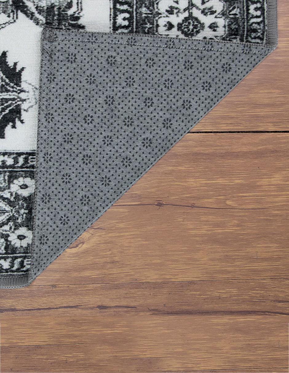 Tapete Alfombra Decorativo Lavable Ramage Gris - Fine Art Tj
