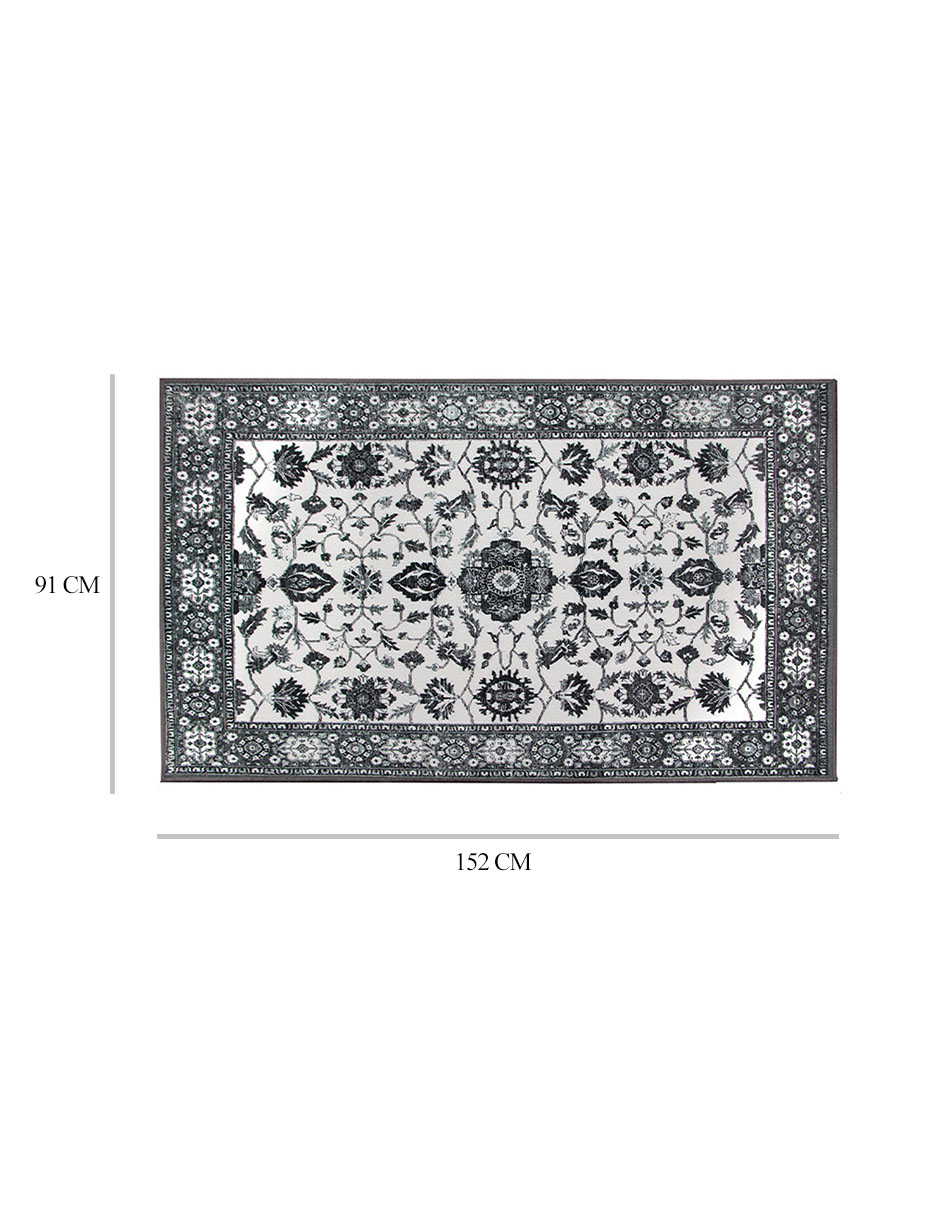 Tapete Alfombra Decorativo Lavable Ramage Gris - Fine Art Tj